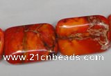 CDT556 15.5 inches 18*25mm rectangle dyed aqua terra jasper beads