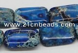 CDT56 15.5 inches 18*25mm rectangle dyed aqua terra jasper beads