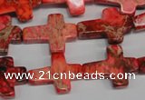 CDT566 15.5 inches 15*20mm cross dyed aqua terra jasper beads