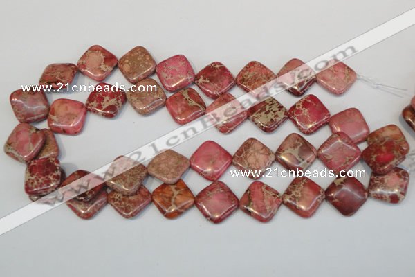 CDT570 15.5 inches 18*18mm diamond dyed aqua terra jasper beads