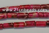 CDT591 15.5 inches 6*12mm tube dyed aqua terra jasper beads