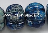 CDT60 15.5 inches 26*35mm pumpkin dyed aqua terra jasper beads