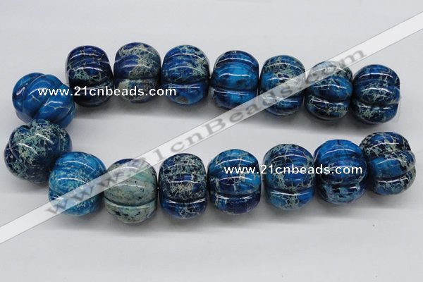 CDT60 15.5 inches 26*35mm pumpkin dyed aqua terra jasper beads