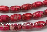 CDT605 15.5 inches 8*12mm rice dyed aqua terra jasper beads
