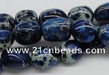 CDT63 15.5 inches 12*15mm nuggets dyed aqua terra jasper beads