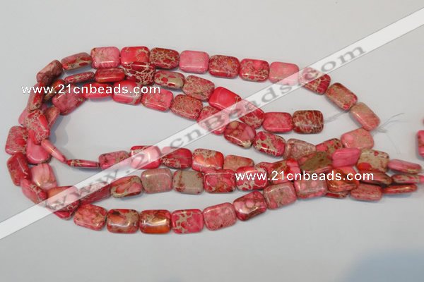 CDT631 15.5 inches 12*16mm rectangle dyed aqua terra jasper beads