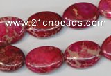 CDT645 15.5 inches 13*18mm oval dyed aqua terra jasper beads