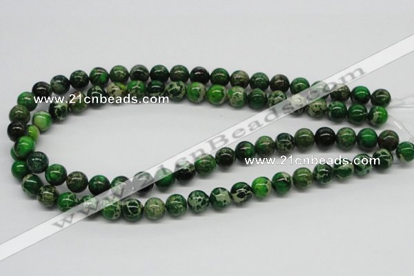 CDT69 15.5 inches 10mm round dyed aqua terra jasper beads