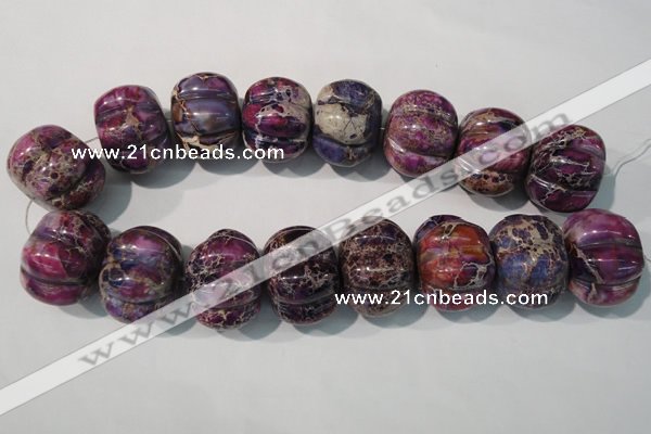 CDT702 15.5 inches 26*32mm pumpkin dyed aqua terra jasper beads