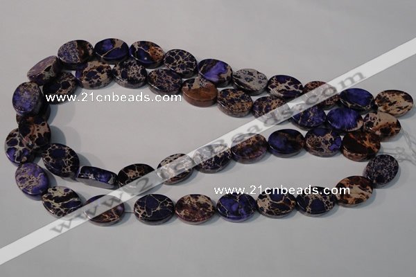 CDT710 15.5 inches 13*18mm oval dyed aqua terra jasper beads