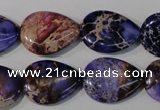 CDT714 15.5 inches 15*20mm flat teardrop dyed aqua terra jasper beads