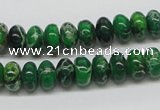 CDT72 15.5 inches 6*10mm rondelle dyed aqua terra jasper beads