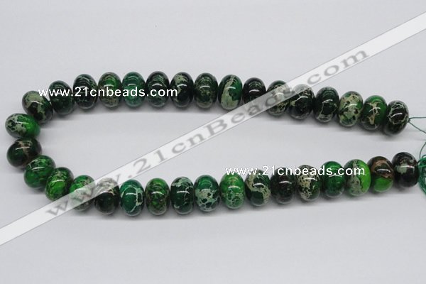 CDT73 15.5 inches 12*18mm rondelle dyed aqua terra jasper beads