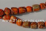 CDT732 15.5 inches 6*7mm – 8*9mm nuggets dyed aqua terra jasper beads