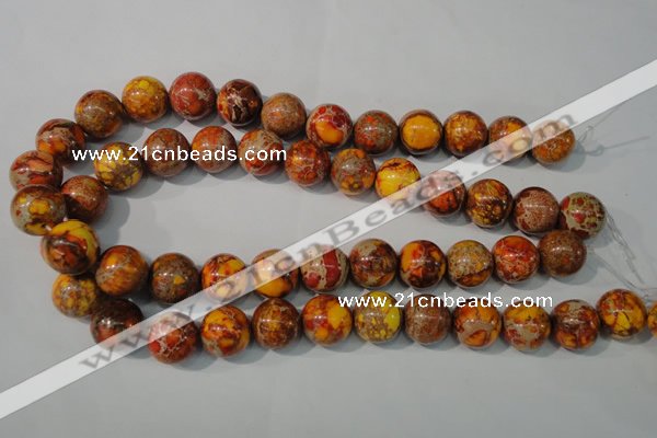 CDT742 15.5 inches 16mm round dyed aqua terra jasper beads