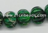 CDT76 15.5 inches multi sizes pumpkin dyed aqua terra jasper beads