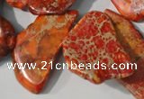 CDT760 15.5 inches 19*32mm – 22*38mm freeform dyed aqua terra jasper beads