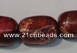 CDT771 15.5 inches 18*25mm nuggets dyed aqua terra jasper beads