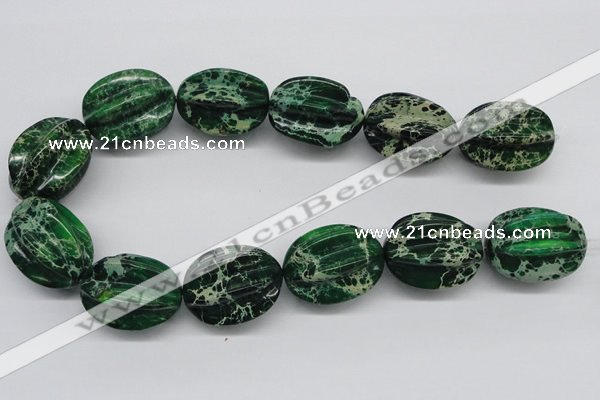 CDT78 15.5 inches 26*33mm star fruit shaped dyed aqua terra jasper beads