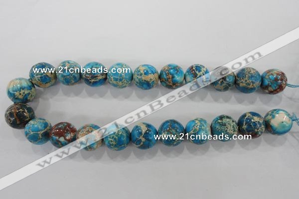 CDT808 15.5 inches 18mm round dyed aqua terra jasper beads wholesale