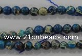 CDT811 15.5 inches 6mm round dyed aqua terra jasper beads wholesale