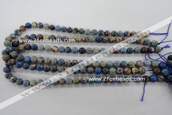 CDT813 15.5 inches 8mm round dyed aqua terra jasper beads wholesale