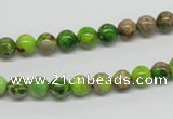 CDT82 15.5 inches 6mm round dyed aqua terra jasper beads