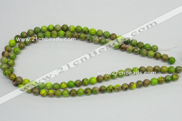 CDT83 15.5 inches 8mm round dyed aqua terra jasper beads