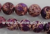 CDT835 15.5 inches 14mm round dyed aqua terra jasper beads wholesale