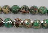 CDT853 15.5 inches 10mm round dyed aqua terra jasper beads wholesale