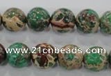 CDT854 15.5 inches 12mm round dyed aqua terra jasper beads wholesale