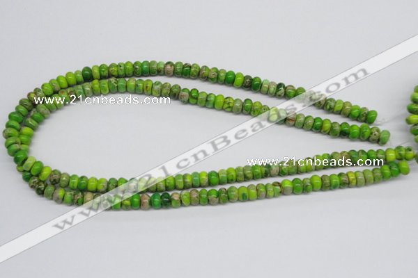 CDT87 15.5 inches 5*8mm rondelle dyed aqua terra jasper beads