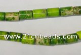 CDT919 15.5 inches 6*8mm tube dyed aqua terra jasper beads