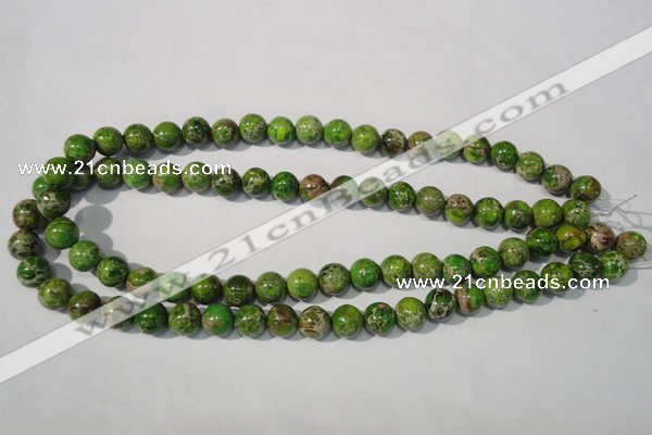 CDT921 15.5 inches 10mm round dyed aqua terra jasper beads