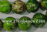 CDT923 15.5 inches 16mm round dyed aqua terra jasper beads
