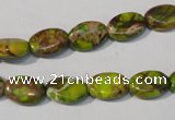 CDT939 15.5 inches 8*12mm oval dyed aqua terra jasper beads