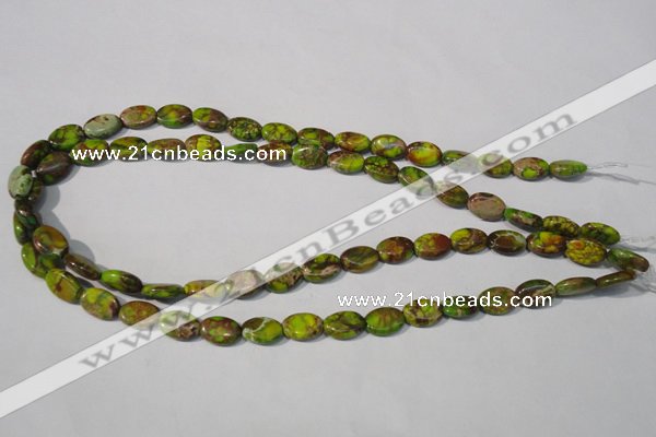 CDT939 15.5 inches 8*12mm oval dyed aqua terra jasper beads