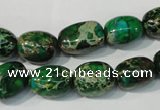 CDT960 15.5 inches 10*13mm nuggets dyed aqua terra jasper beads