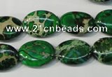 CDT972 15.5 inches 13*18mm oval dyed aqua terra jasper beads