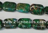 CDT974 15.5 inches 12*16mm rectangle dyed aqua terra jasper beads