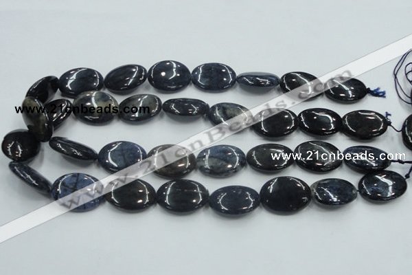 CDU01 15.5 inches 18*25mm oval natural blue dumortierite beads