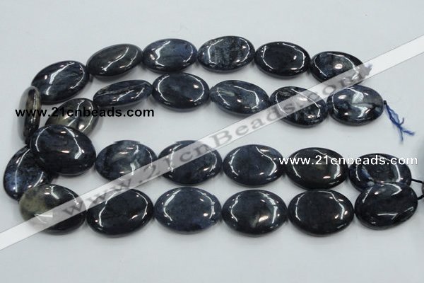 CDU02 15.5 inches 22*30mm oval natural blue dumortierite beads