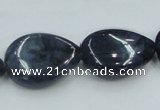 CDU03 15.5 inches 18*25mm flat teardrop natural blue dumortierite beads