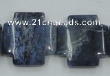 CDU05 15.5 inches 25*25mm cross natural blue dumortierite beads