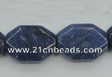 CDU06 15.5 inches 18*25mm octagonal natural blue dumortierite beads