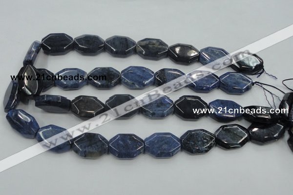 CDU06 15.5 inches 18*25mm octagonal natural blue dumortierite beads