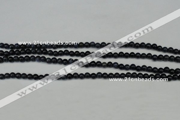 CDU100 15.5 inches 4mm round blue dumortierite beads wholesale