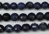 CDU111 15.5 inches 6mm faceted round blue dumortierite beads