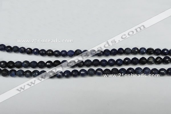 CDU111 15.5 inches 6mm faceted round blue dumortierite beads