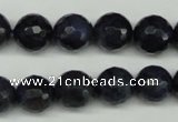 CDU112 15.5 inches 8mm faceted round blue dumortierite beads